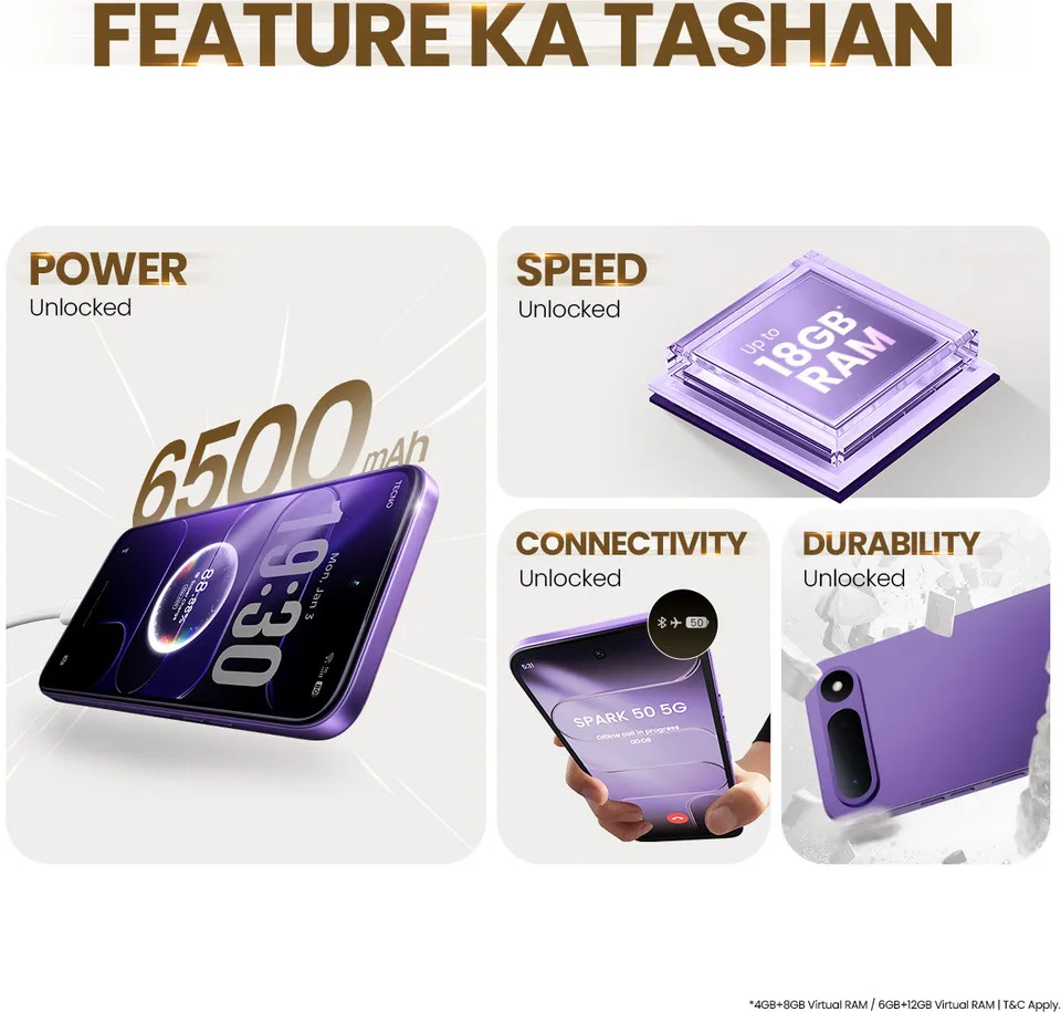 Tecno Spark 50 5G (Fantasy Purple, 128 GB) (4 GB RAM) — image 2