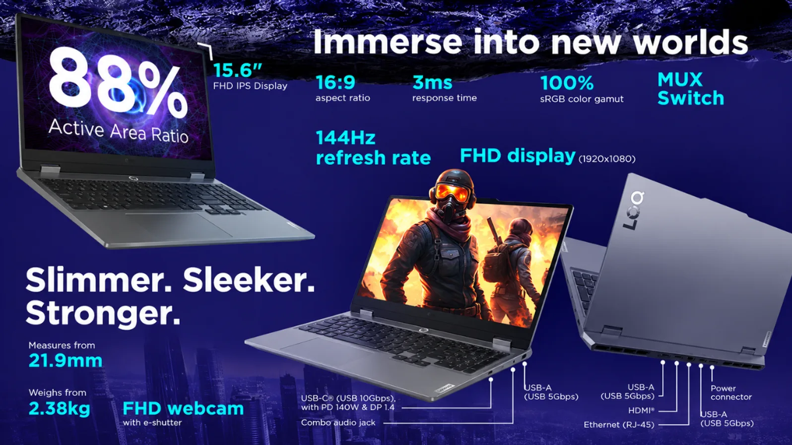 Lenovo LOQ Intel Core i7 13th Gen i7-13650HX - (16 GB/512 GB SSD/Windows 11 Home/6 GB Graphics/NVIDIA GeForce RTX 4050/144 Hz) LOQ 15IRX9 Gaming Laptop — showcase 4